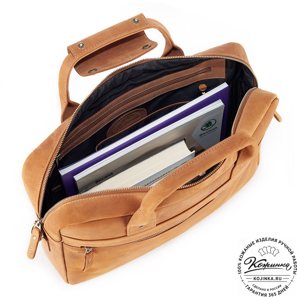 Кожаная деловая сумка "Андерсон" (коричневый крейзи)