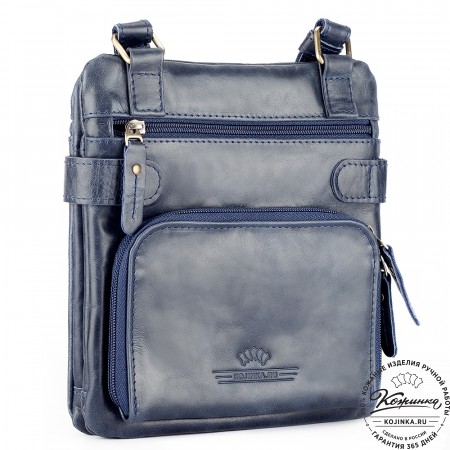 Кожаная сумка "Феликс" (синий антик) 