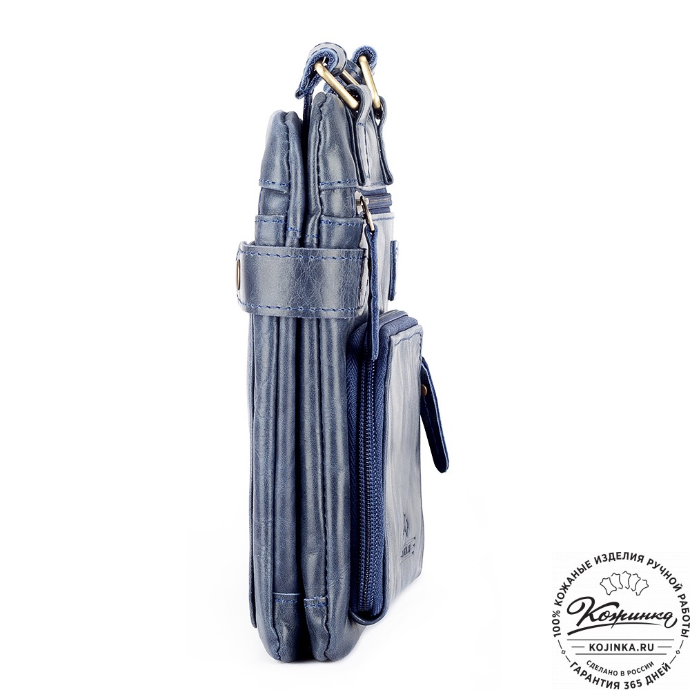 Кожаная сумка "Феликс" (синий антик) 
