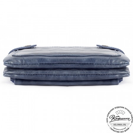 Кожаная сумка "Феликс" (синий антик) 