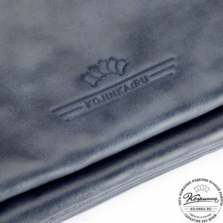 Кожаная сумка "Феликс" (синий антик) 