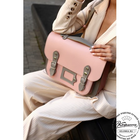 Кожаный портфель "Сатчел"  (тёмно-коричневый)