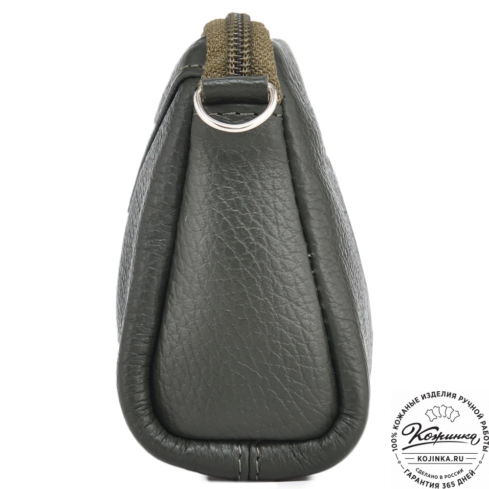  Кожаный клатч "Марта" (олива)