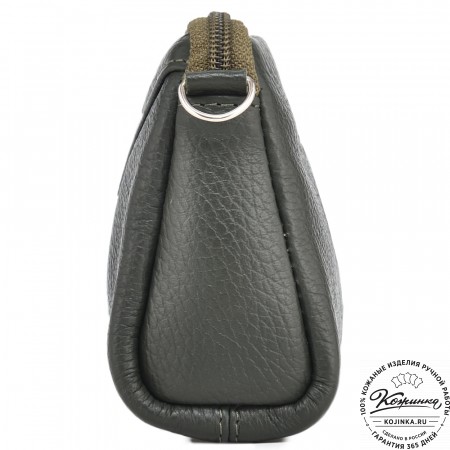  Кожаный клатч "Марта" (олива)
