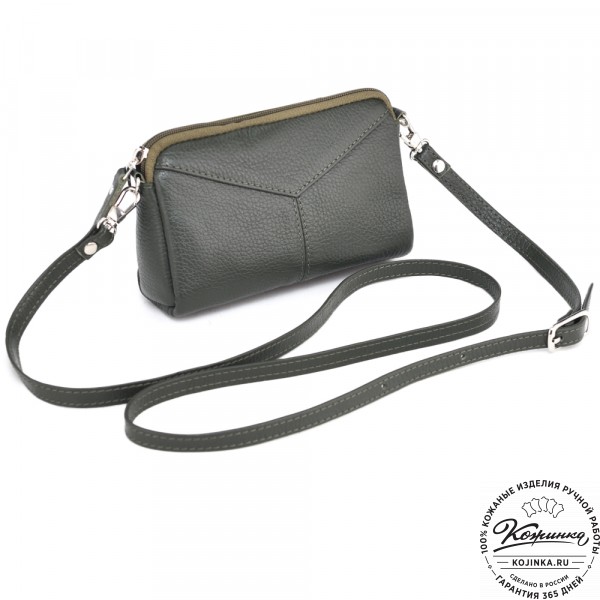  Кожаный клатч "Марта" (олива). фото 1