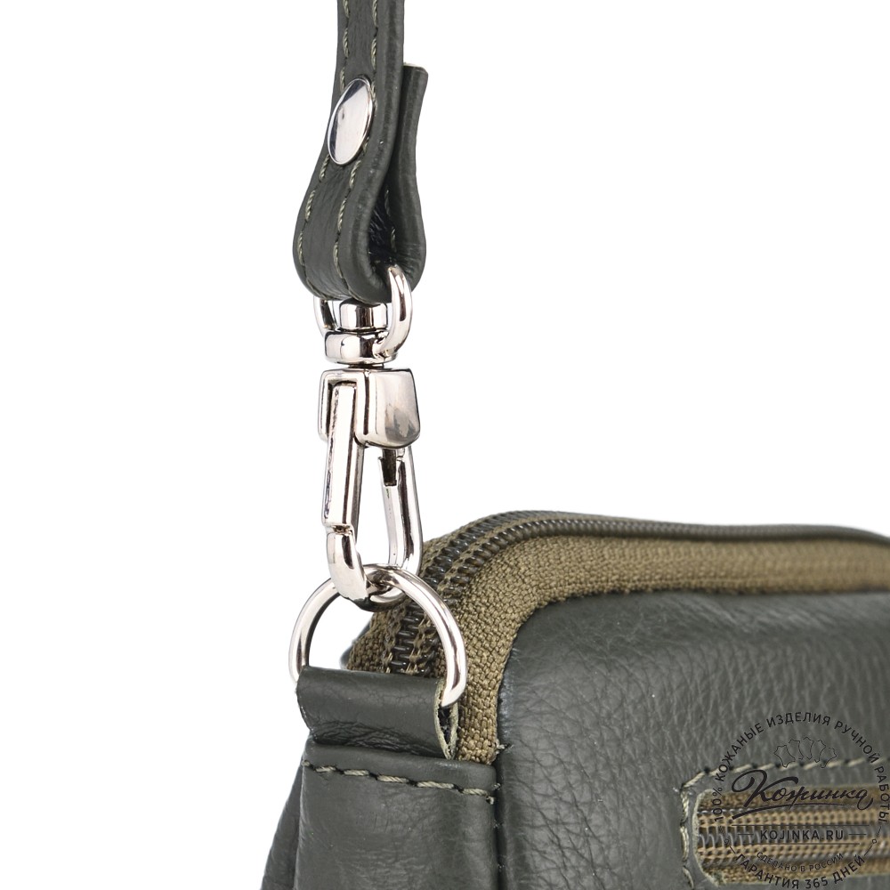  Кожаный клатч "Марта" (олива)