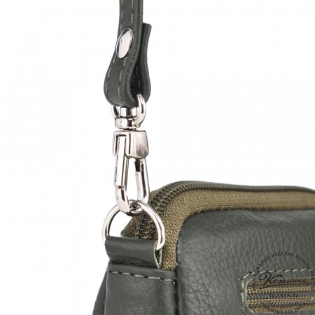  Кожаный клатч "Марта" (олива)