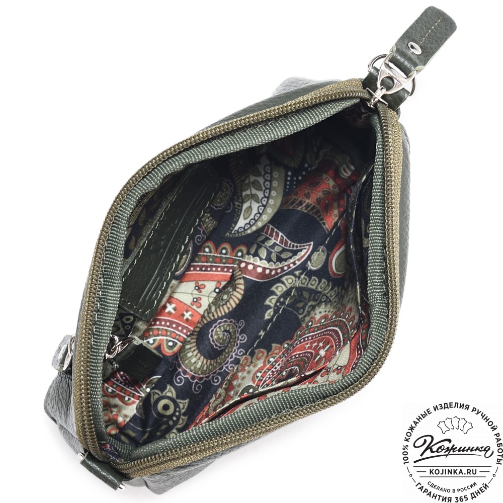  Кожаный клатч "Марта" (олива)