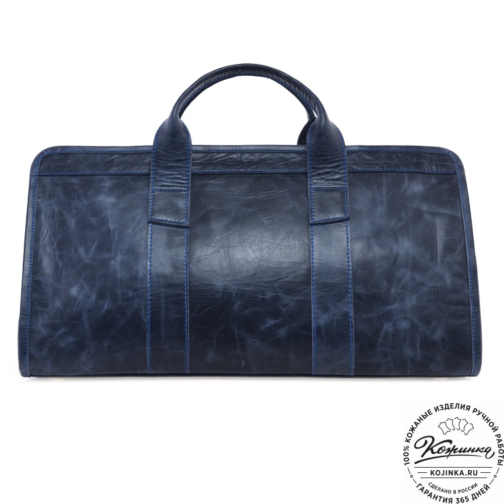  Кожаная дорожная сумка "Чарли" (синий антик) 