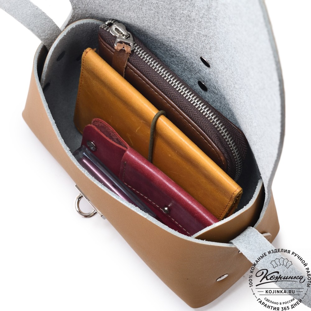  Женская кожаная сумка "Милла макси" (горчица)