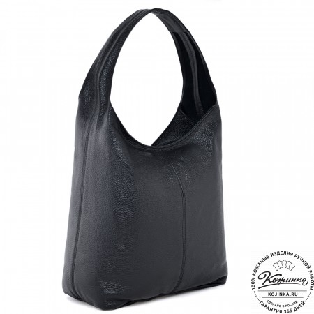  Женская кожаная сумка "Винтаж" с ключницей (фактура черная)