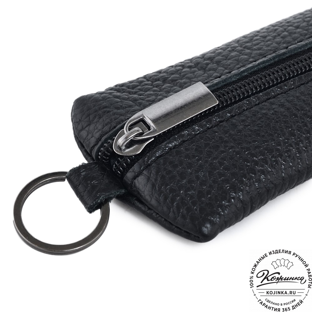  Женская кожаная сумка "Винтаж" с ключницей (фактура черная)