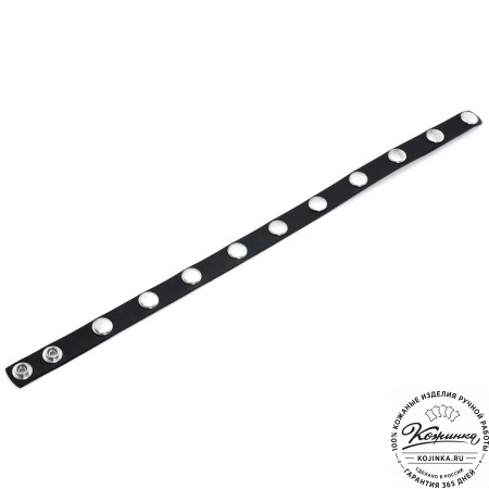  Кожаный браслет "Вегард" (черный) 