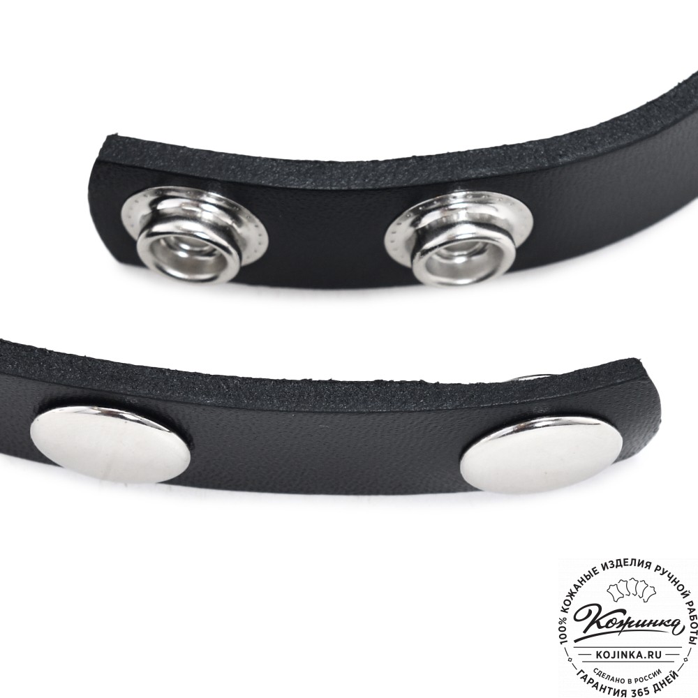  Кожаный браслет "Вегард" (черный) 