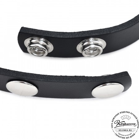  Кожаный браслет "Вегард" (черный) 