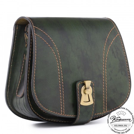 Кожаная сумка ручной работы "Джульетта-нью" (зелёный глянец)