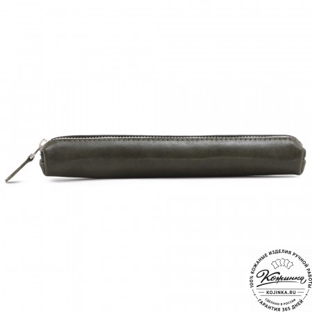 Кожаная мини-косметичка "Лонг" (хаки)