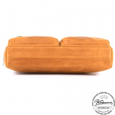 Кожаная деловая сумка "Стюарт" (рыжая крейзи)