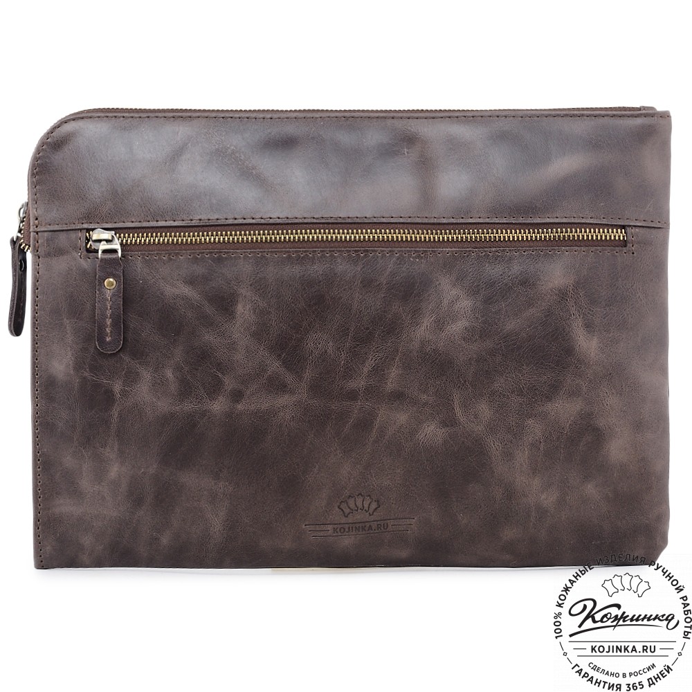  Кожаная папка для документов "Бэн" (темно-коричневый антик)