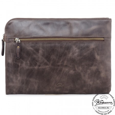  Кожаная папка для документов "Бэн" (темно-коричневый антик)
