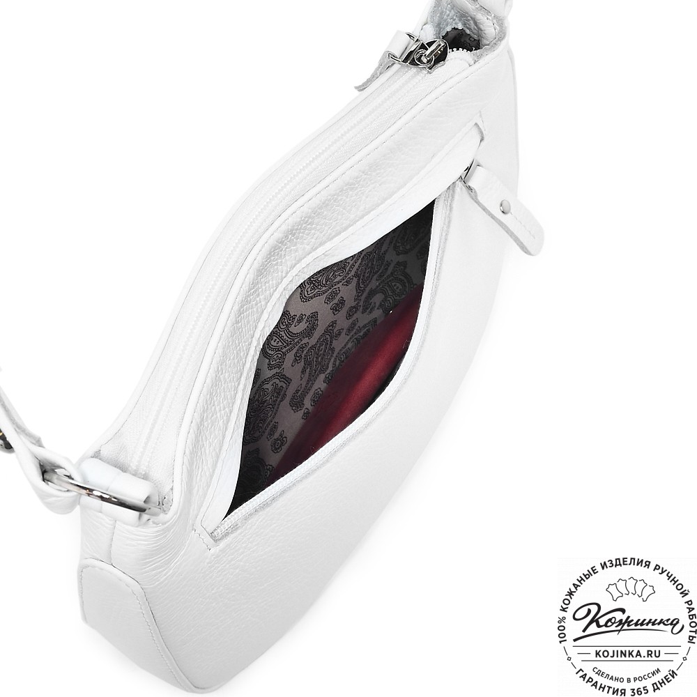  Кожаная женская сумка "Каролина" (белый) 