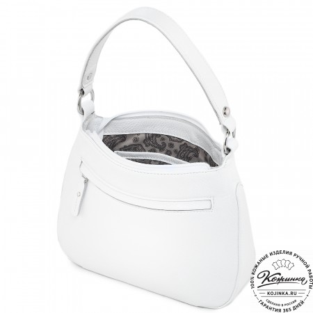  Кожаная женская сумка "Каролина" (белый) 