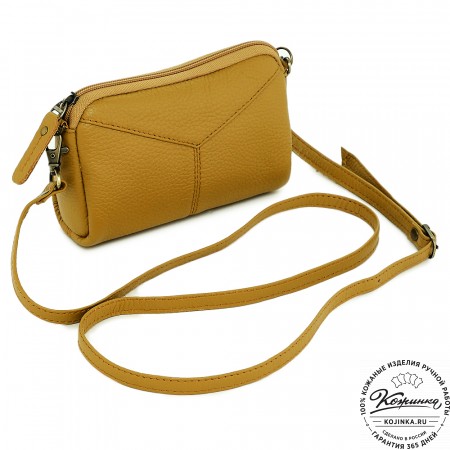  Кожаный клатч "Марта" (охра)