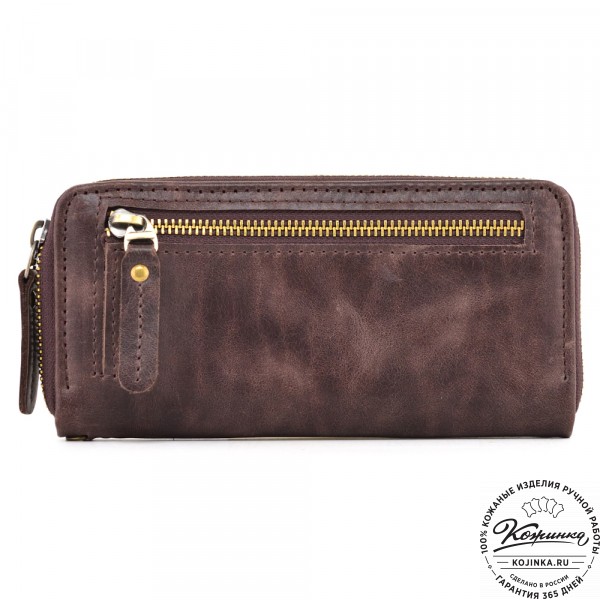  Кожаное портмоне Амстердам (темно-коричневый антик). фото 1