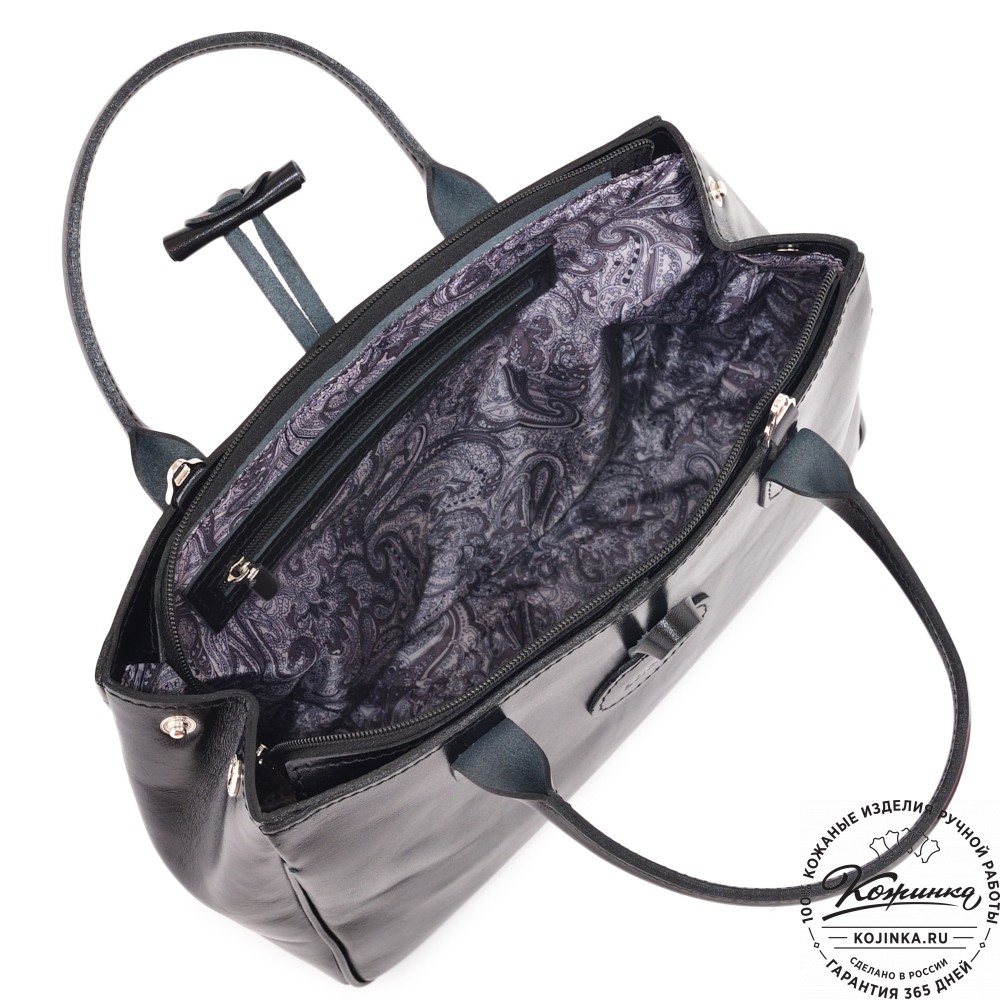  Женская кожаная сумка "Шампань" (черная)