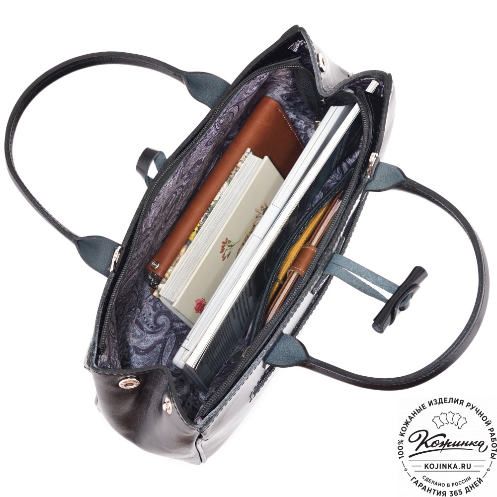  Женская кожаная сумка "Шампань" (черная)