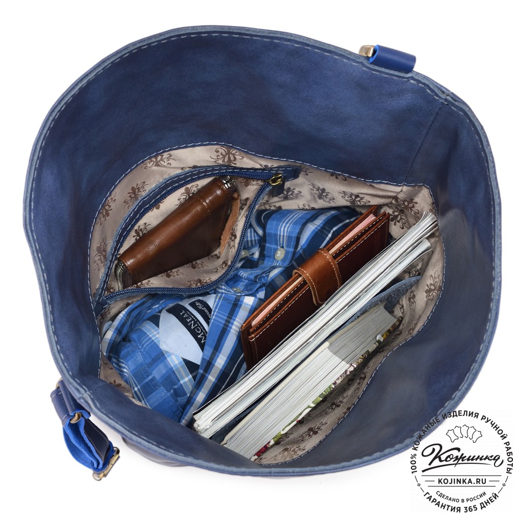 Кожаная сумка "Верона" (синяя) 