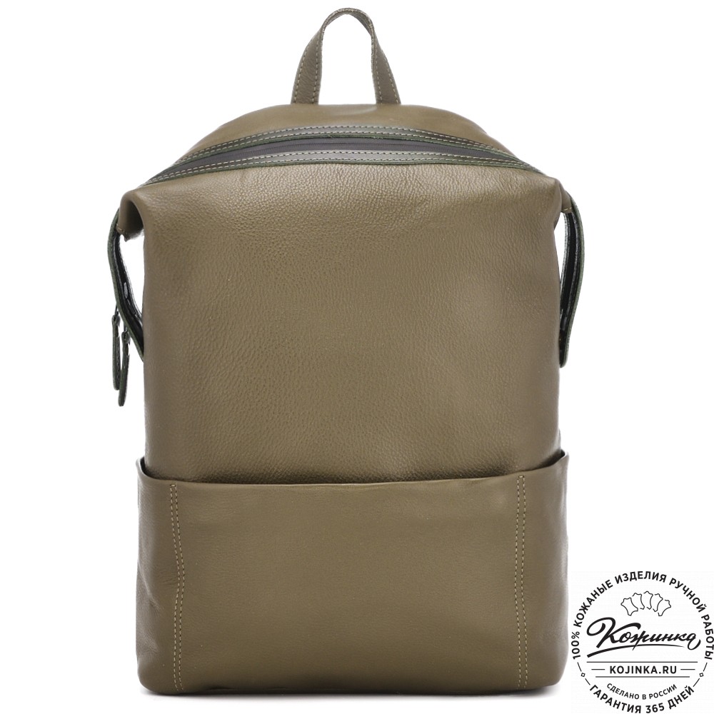  Кожаный рюкзак "Аргентум" (олива) 