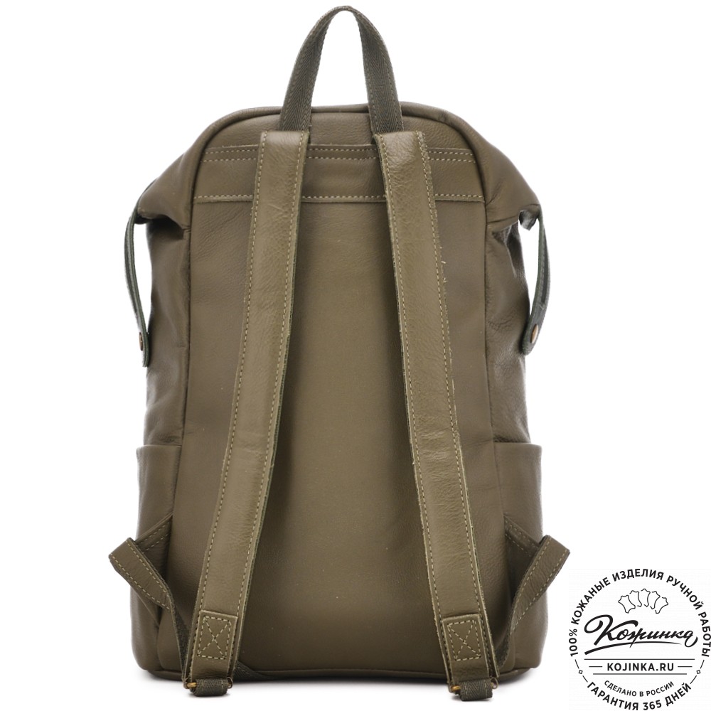  Кожаный рюкзак "Аргентум" (олива) 
