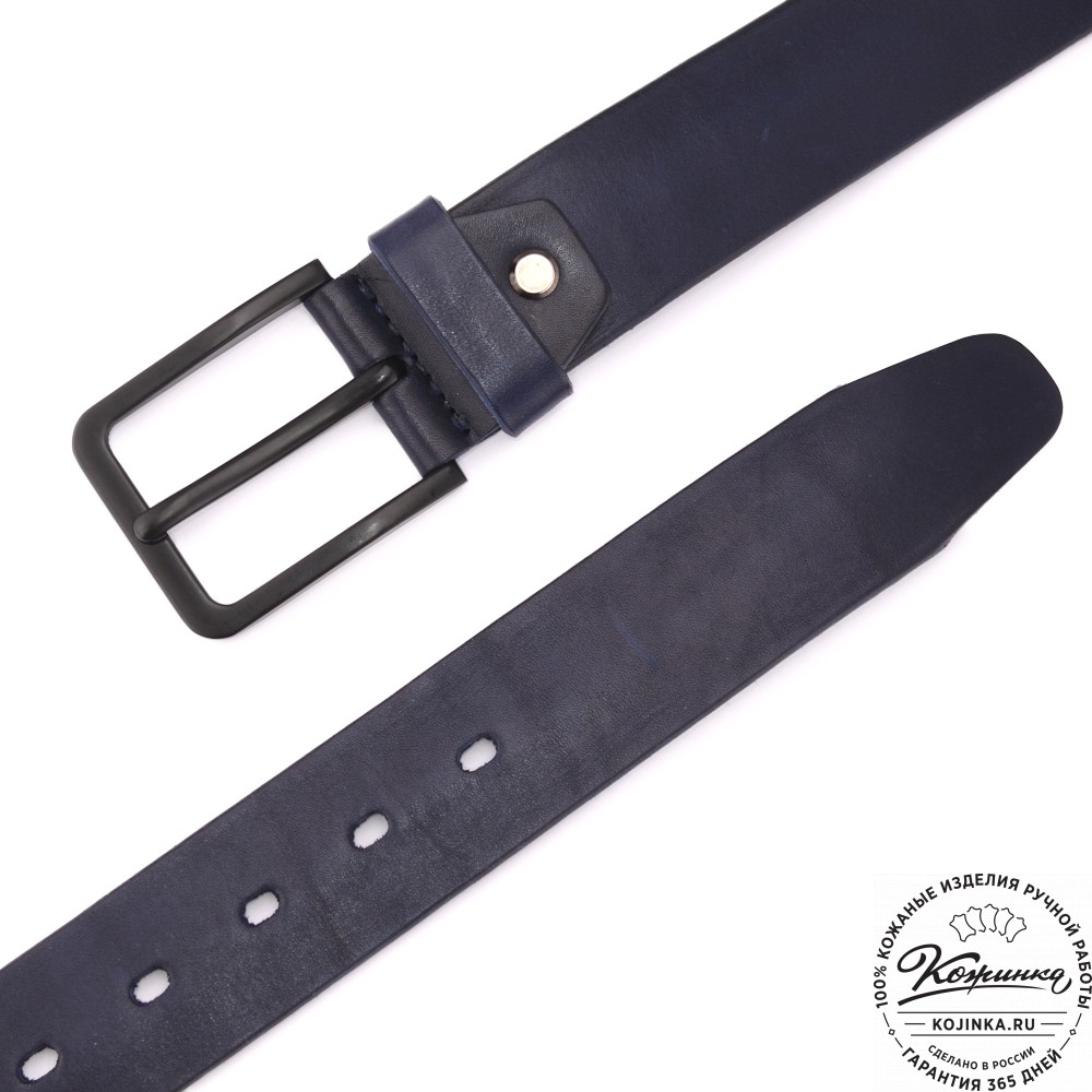 Кожаный ремень "Гольфстрим" (синий)