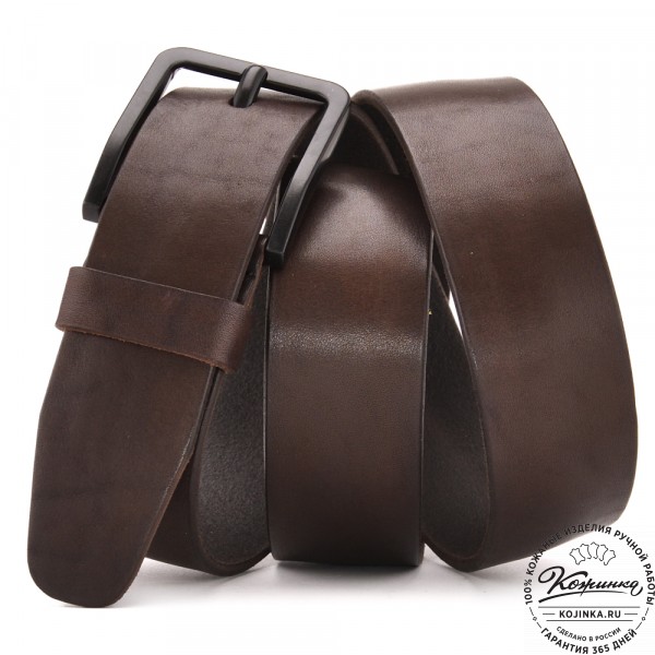 Кожаный ремень "Гольфстрим" (коричневый). фото 1