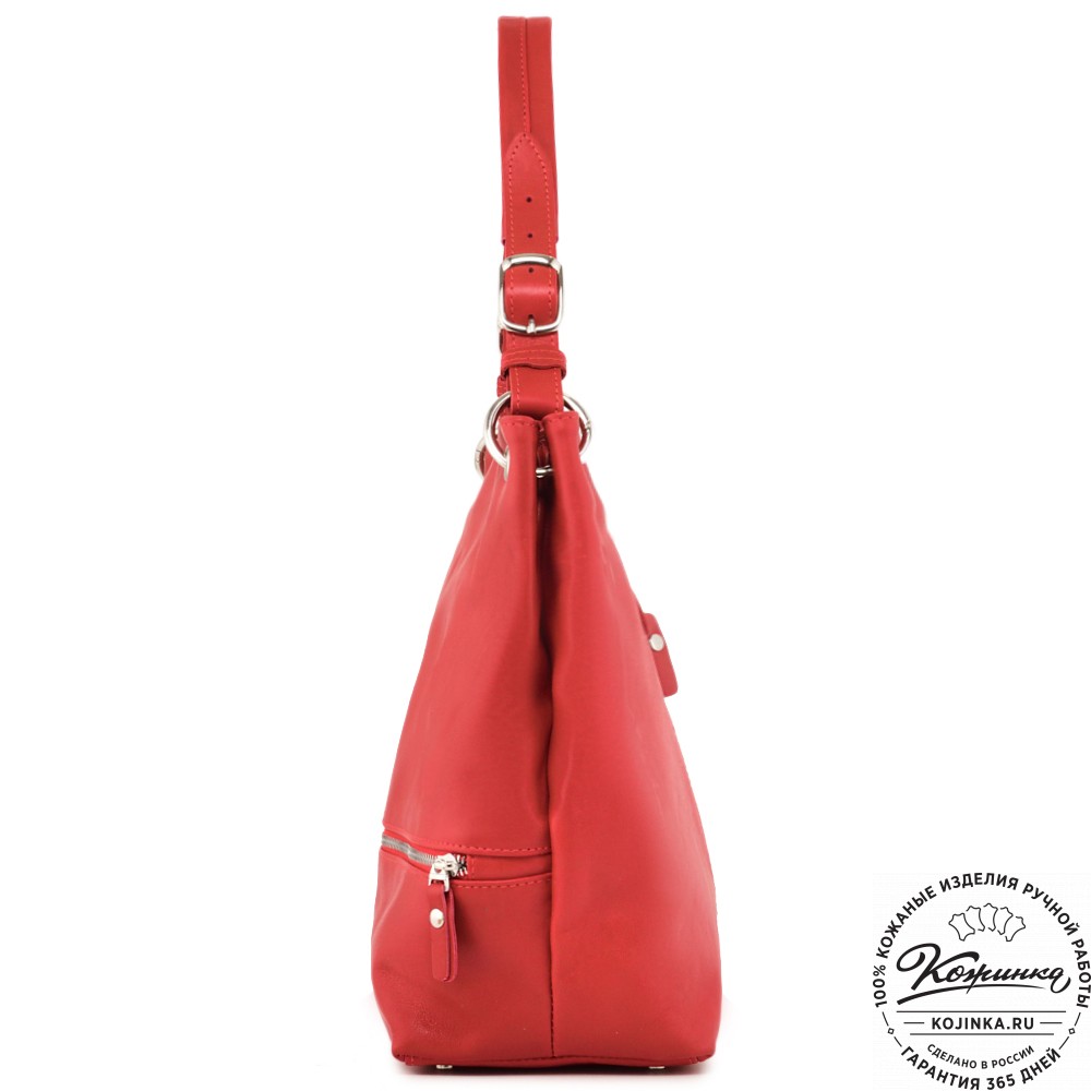 Кожаная женская сумка "Бэлла" (красная гладкая кожа)