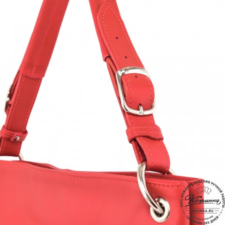 Кожаная женская сумка "Бэлла" (красная гладкая кожа)