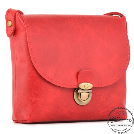  Кожаная сумка "Калифорния Нью" (красная) 