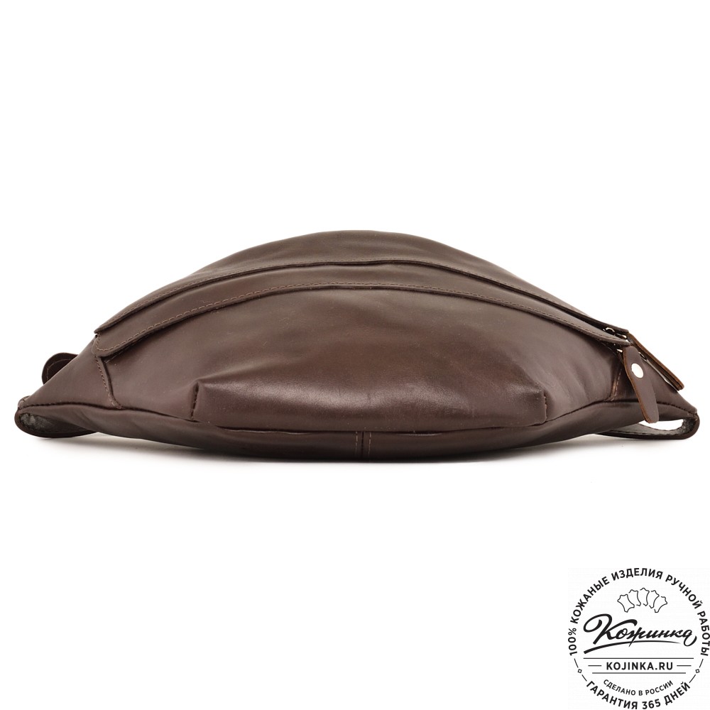  Кожаная сумка на пояс "Камиль" (коричневый гладкая кожа) 