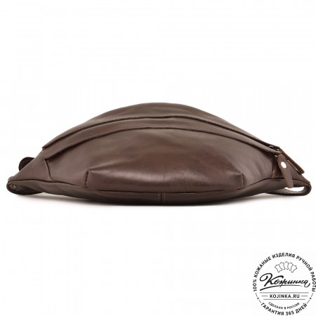  Кожаная сумка на пояс "Камиль" (коричневый гладкая кожа) 