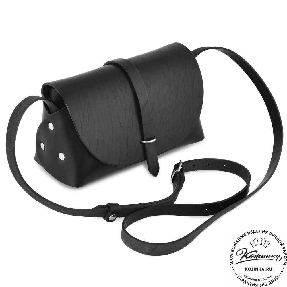 Женская кожаная сумка "Милла макси" (черная)