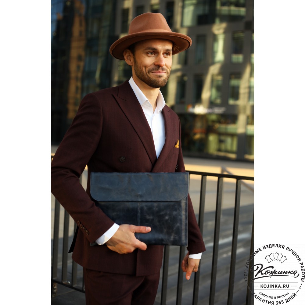 Папка для документов "Линда" (синий антик)