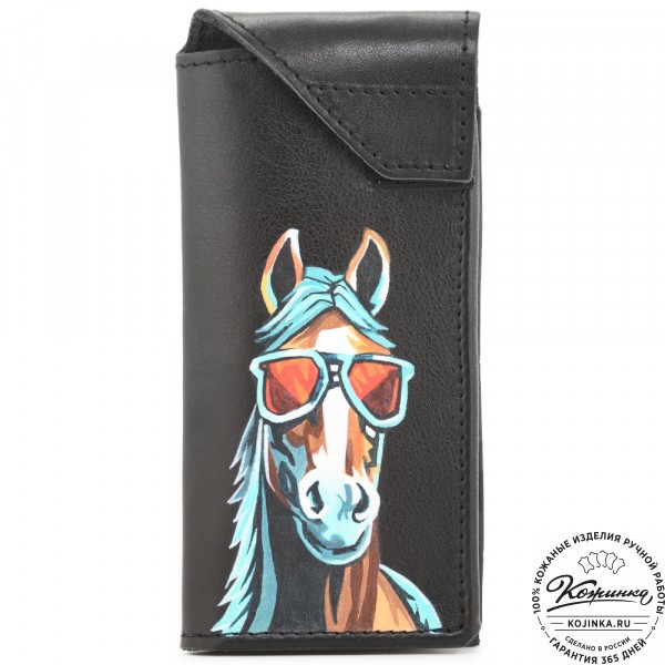Кожаный футляр для очков "Марокко" "Конь в очках". фото 1