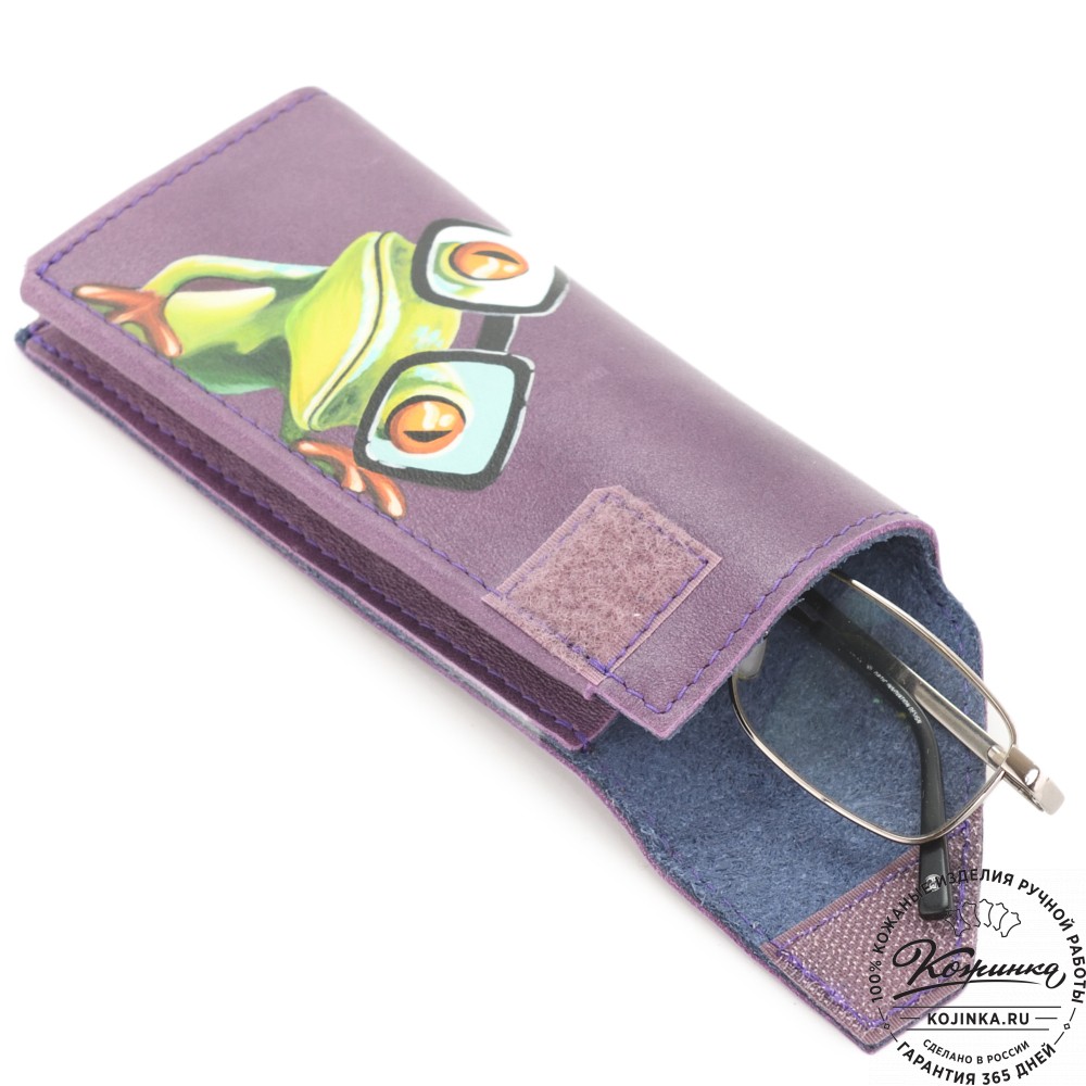 Кожаный футляр для очков "Марокко" "Лягушка в очках"