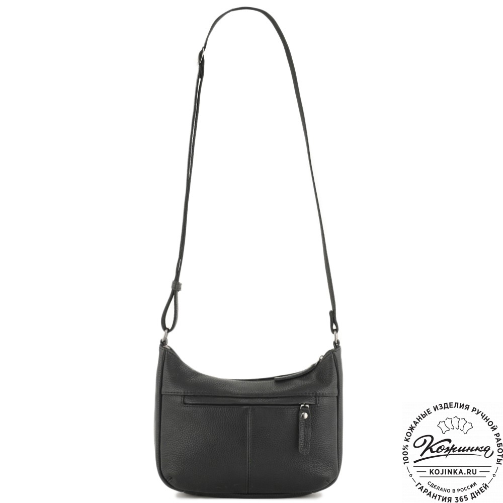 Женская кожаная сумка "Нева" (фактура чёрный)