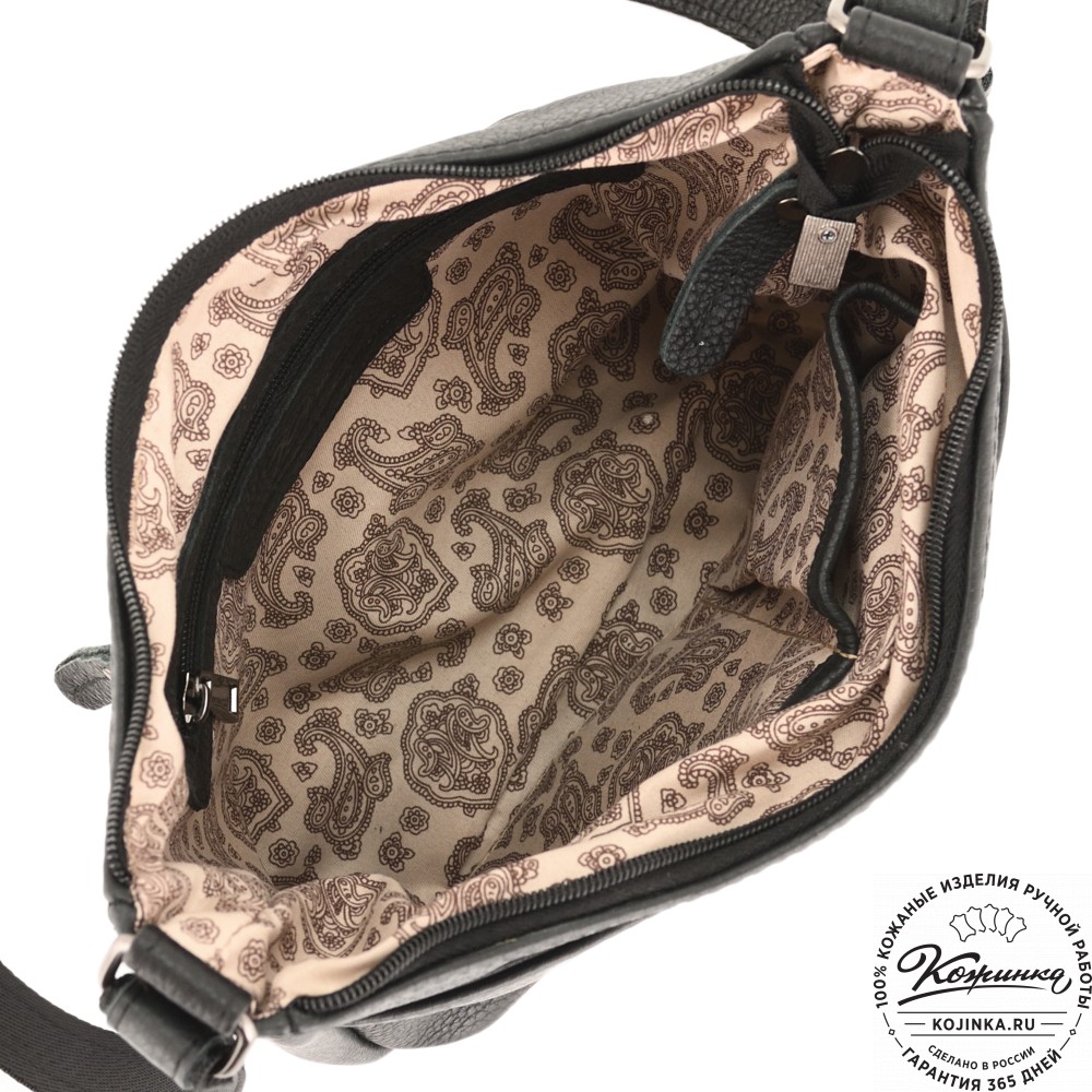 Женская кожаная сумка "Нева" (фактура чёрный)