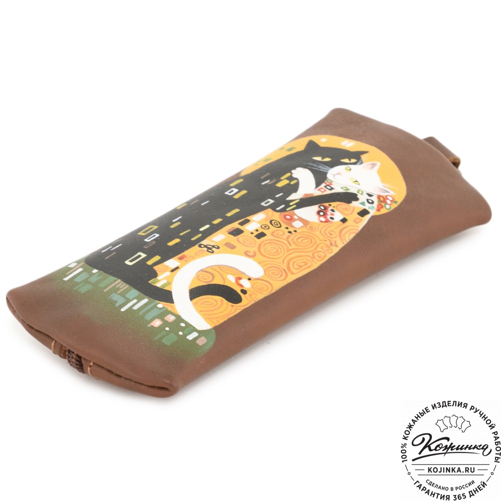  Кожаная ключница «Соло» "Коты Климта"