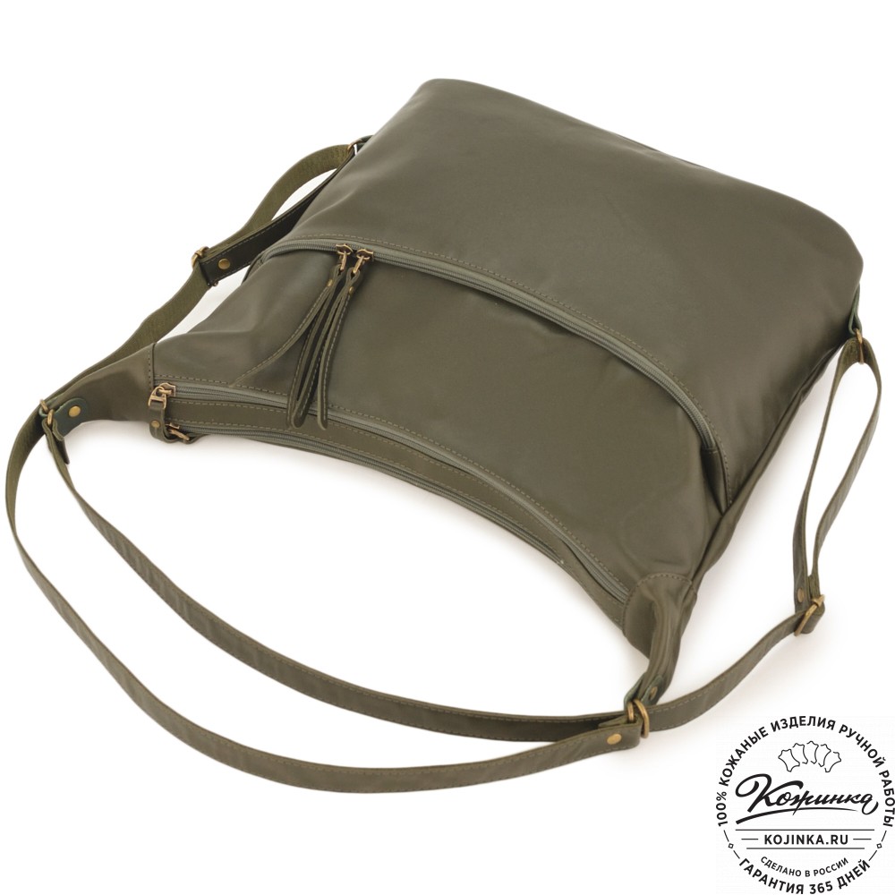 Женская кожаная сумка-трансформер "Ливадия" (хаки гладкая кожа) 