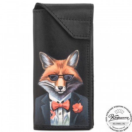 Кожаный футляр для очков "Марокко" "Лис в очках"