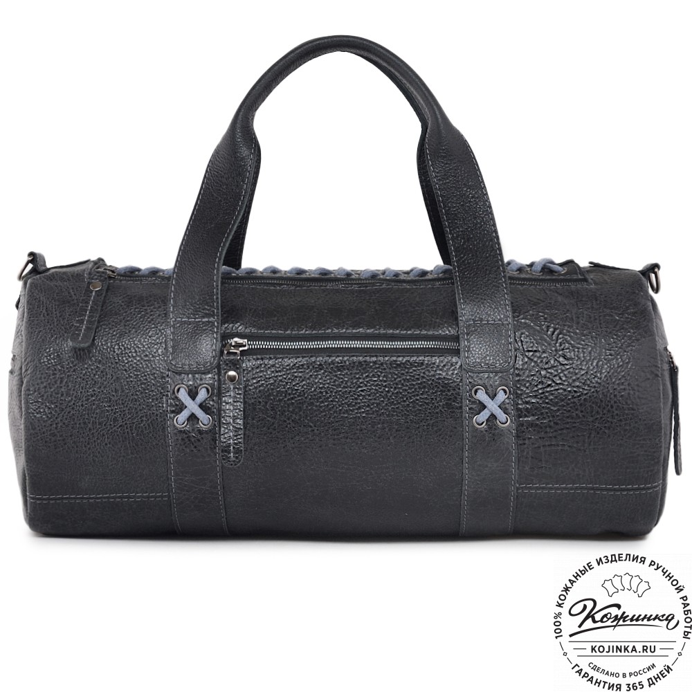  Кожаная сумка "Тайлер" (глянец черный)